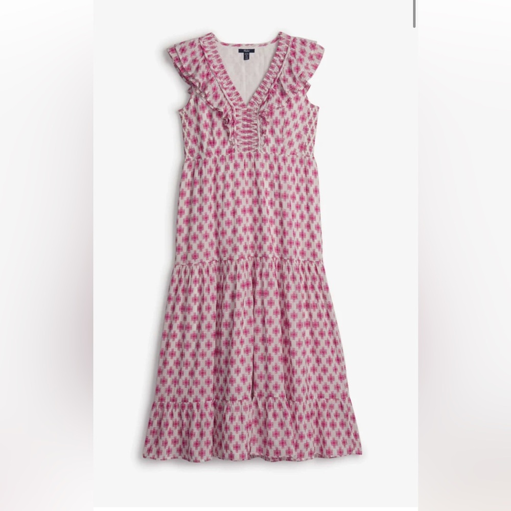 Hatley aria midi dress pink and white